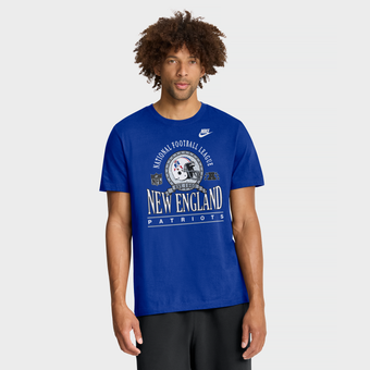 Men's Nike Royal New England Patriots Rewind Team Spirit Essential Cotton T-Shirt