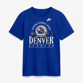 Men's Nike Royal Denver Broncos Rewind Team Spirit Essential Cotton T-Shirt