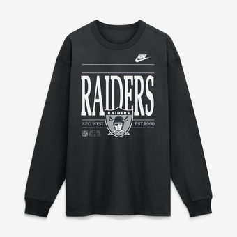 Men's Nike Black Las Vegas Raiders Red Zone Long Sleeve Max90 T-Shirt