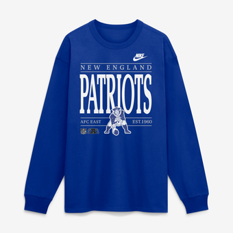 Men's Nike Royal New England Patriots Red Zone Long Sleeve Max90 T-Shirt