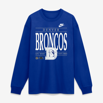 Men's Nike Royal Denver Broncos Red Zone Long Sleeve Max90 T-Shirt