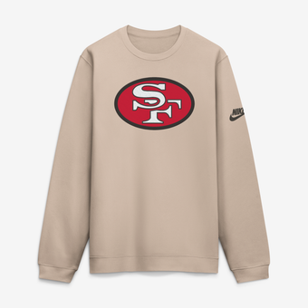 Men's Nike Sand San Francisco 49ers I-Formation Rewind Club Crew Sweatshirt
