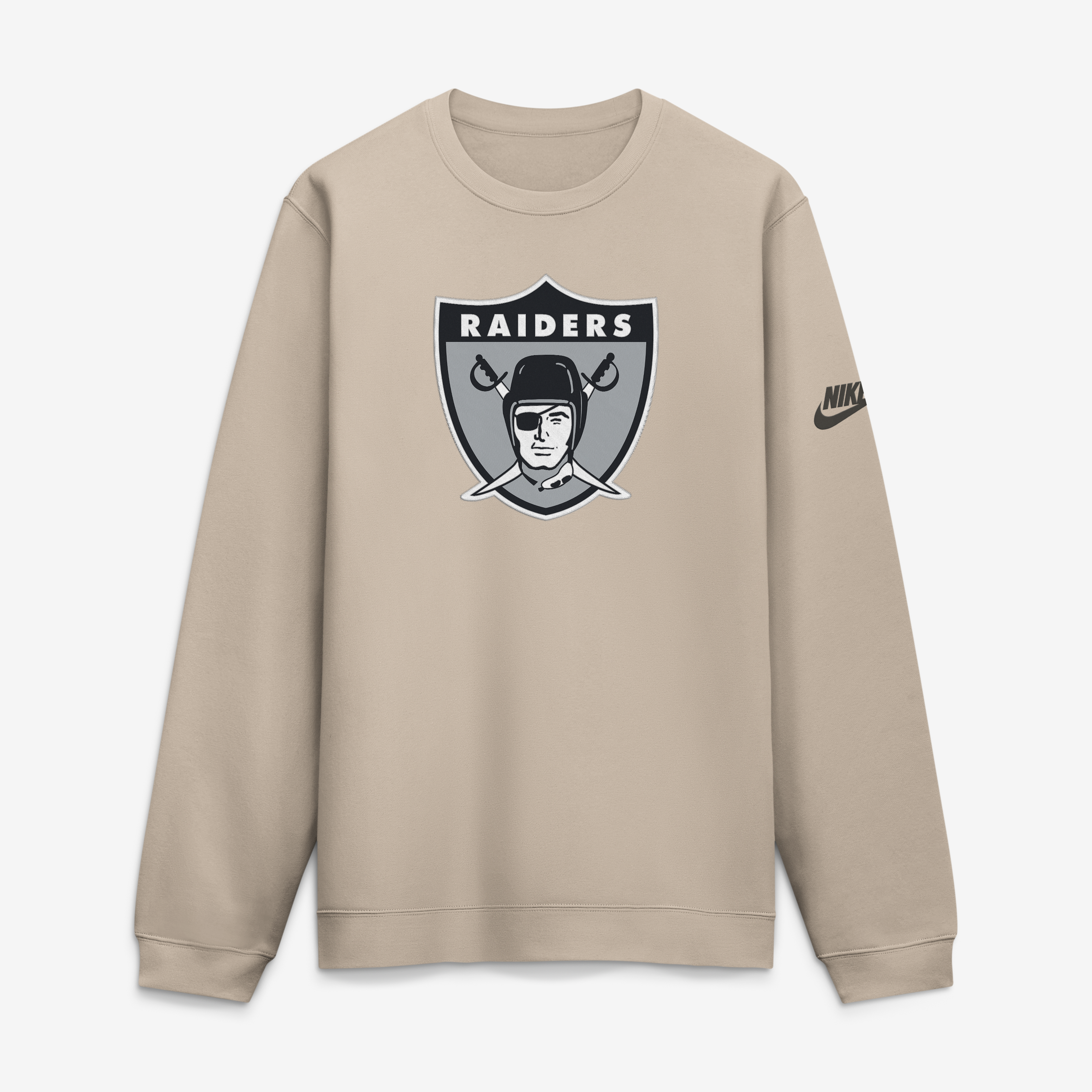 Men's Nike Sand Las Vegas Raiders I-Formation Rewind Club Crew Sweatshirt