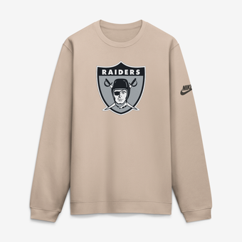 Men's Nike Sand Las Vegas Raiders I-Formation Rewind Club Crew Sweatshirt