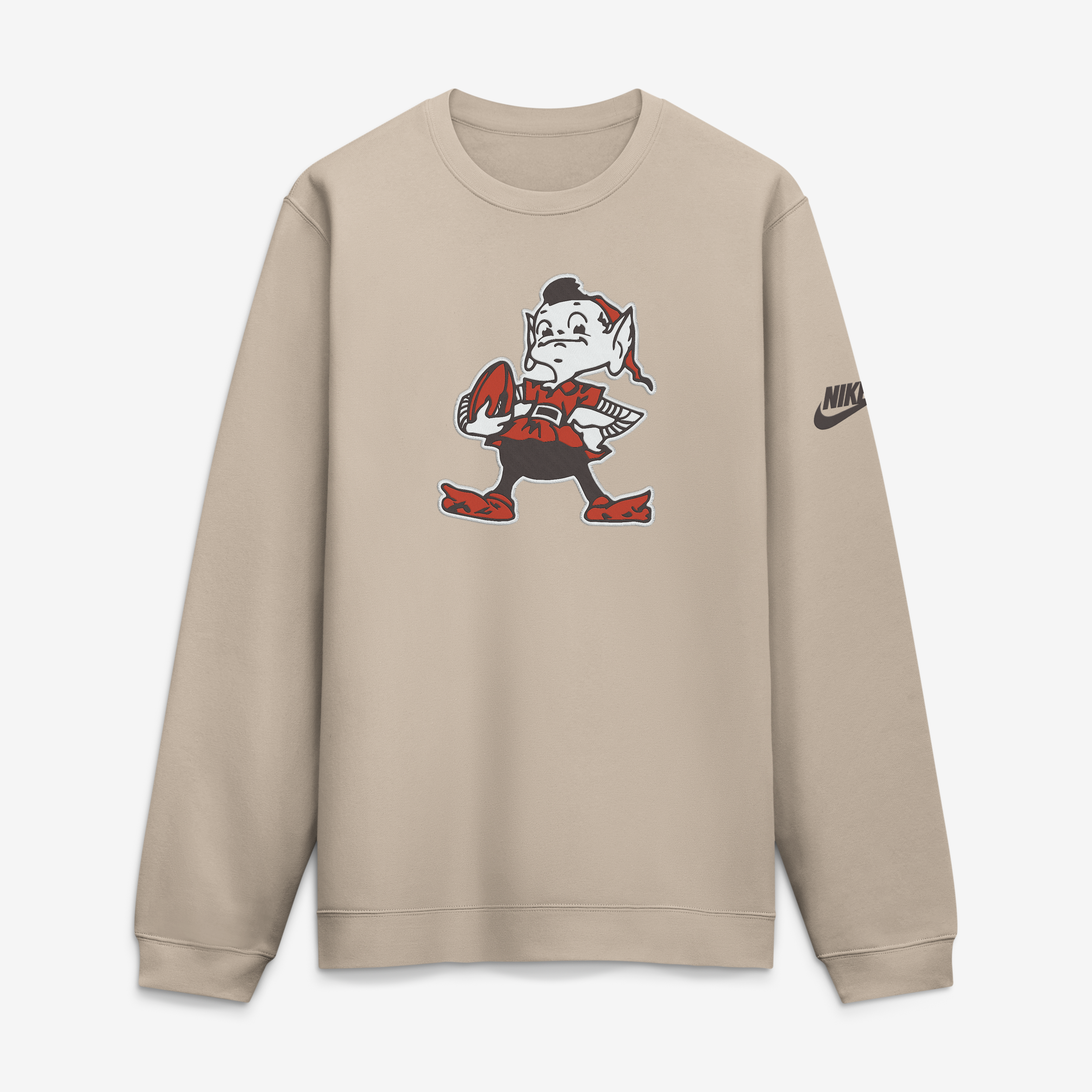 Men's Nike Sand Cleveland Browns I-Formation Rewind Club Crew Sweatshirt