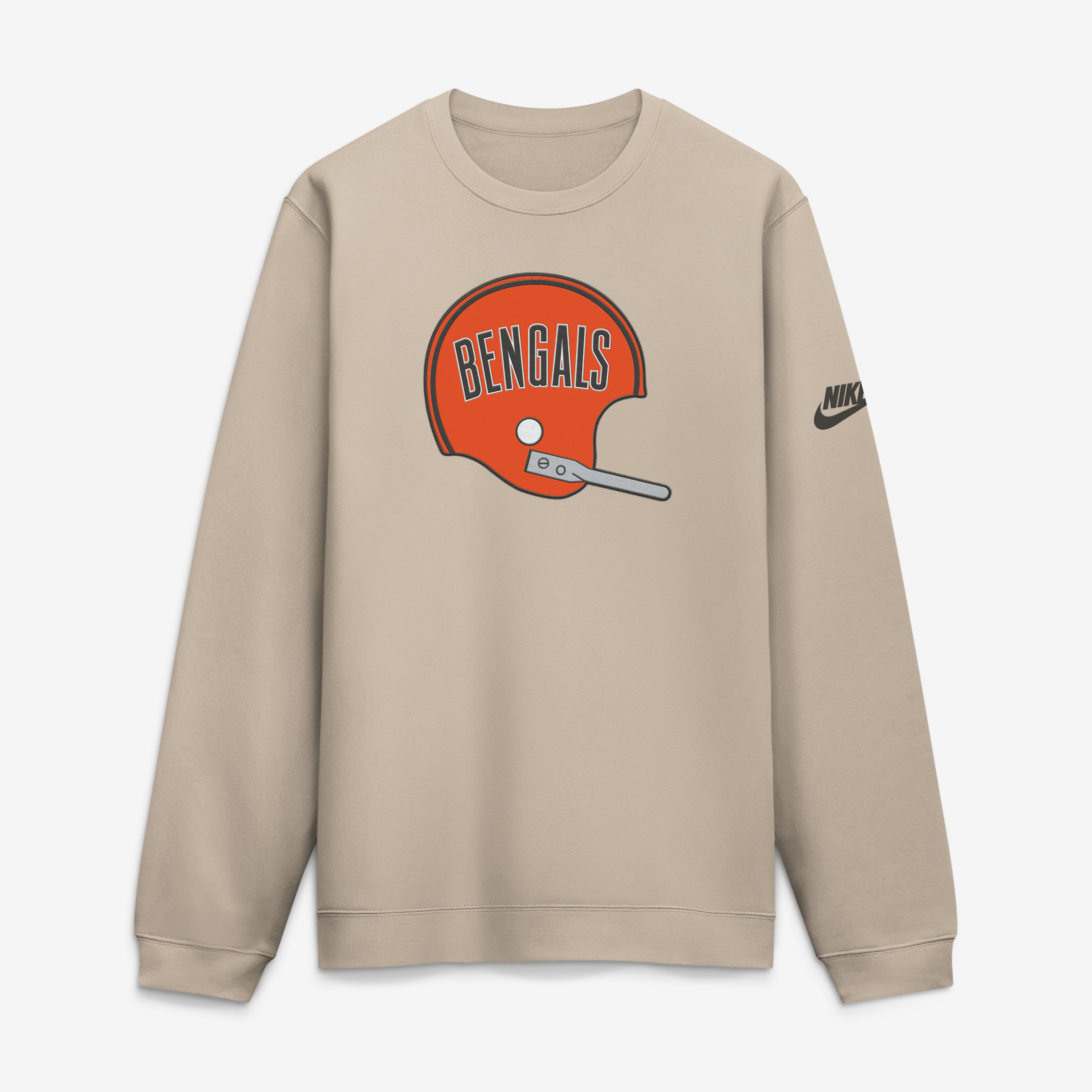 Men's Nike Sand Cincinnati Bengals I-Formation Rewind Club Crew Sweatshirt