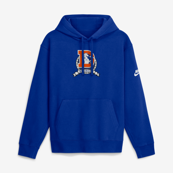 Men's Nike  Royal Denver Broncos Short Pass Rewind Club Fleece Hoodie