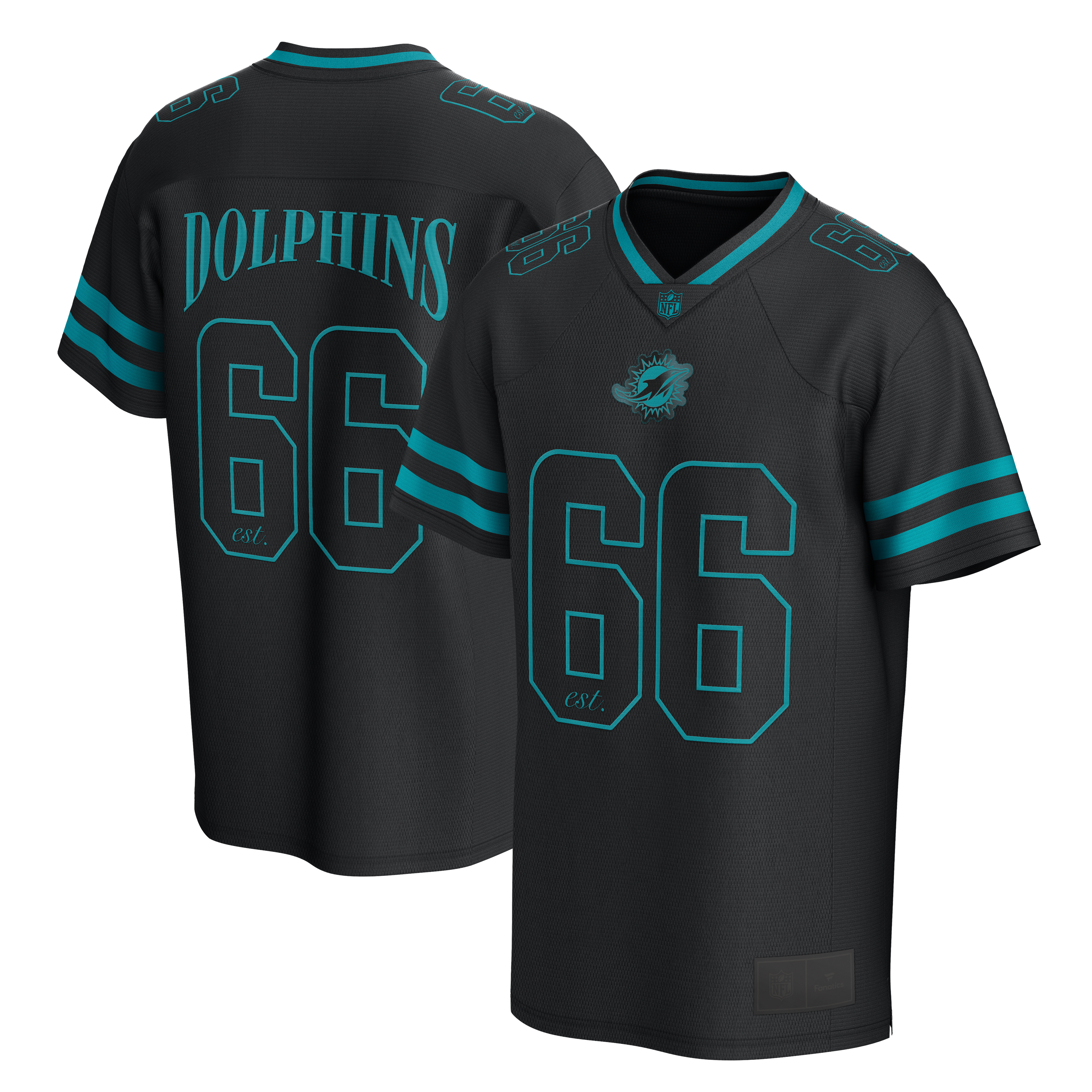 Men's Fanatics Black Miami Dolphins After Hours Fashion Mesh Jersey Top