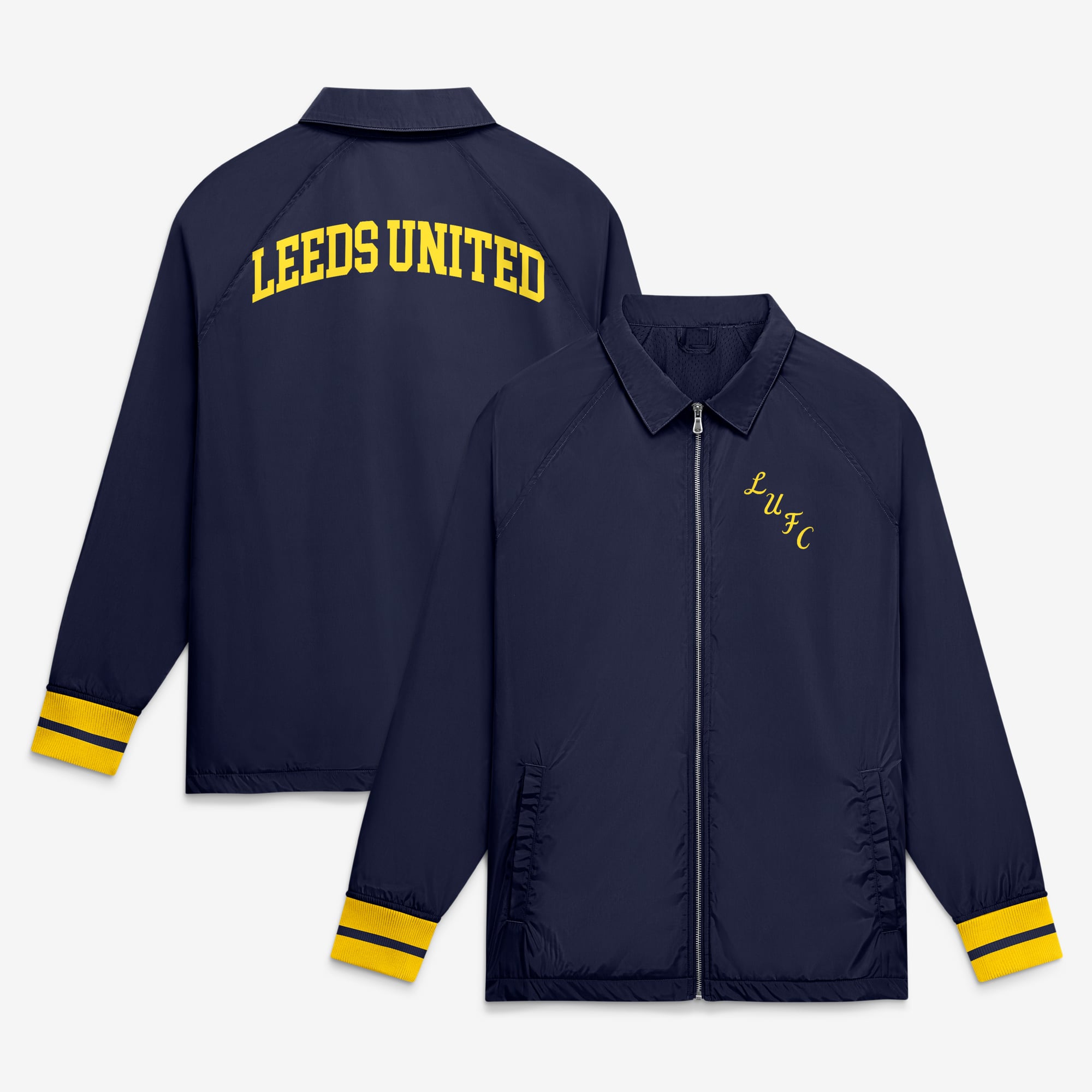 Men's Fanatics Navy Leeds United Classics Coach Full-Zip Jacket