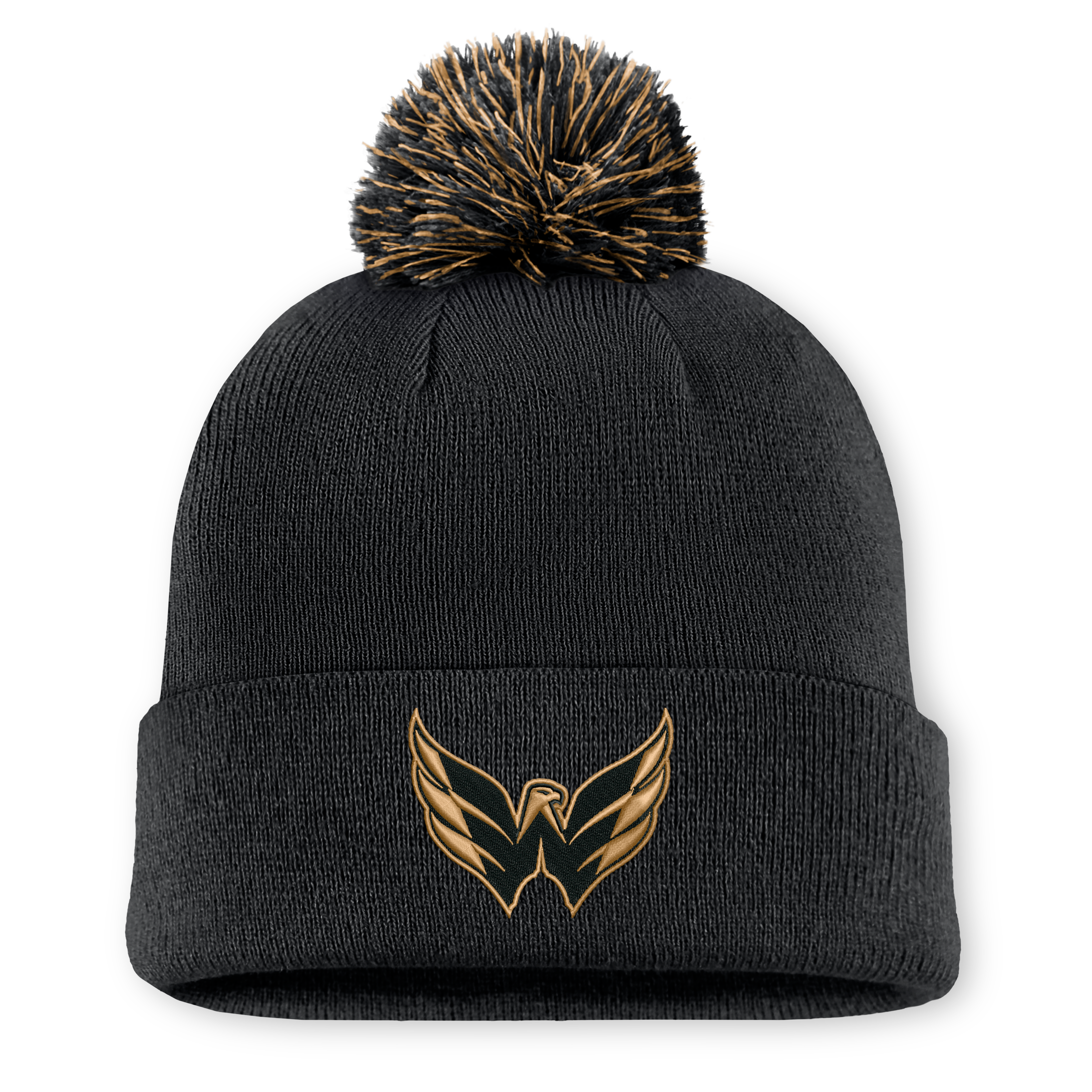 Men's Fanatics Black Washington Capitals Military Appreciation Cuffed Knit Hat with Pom