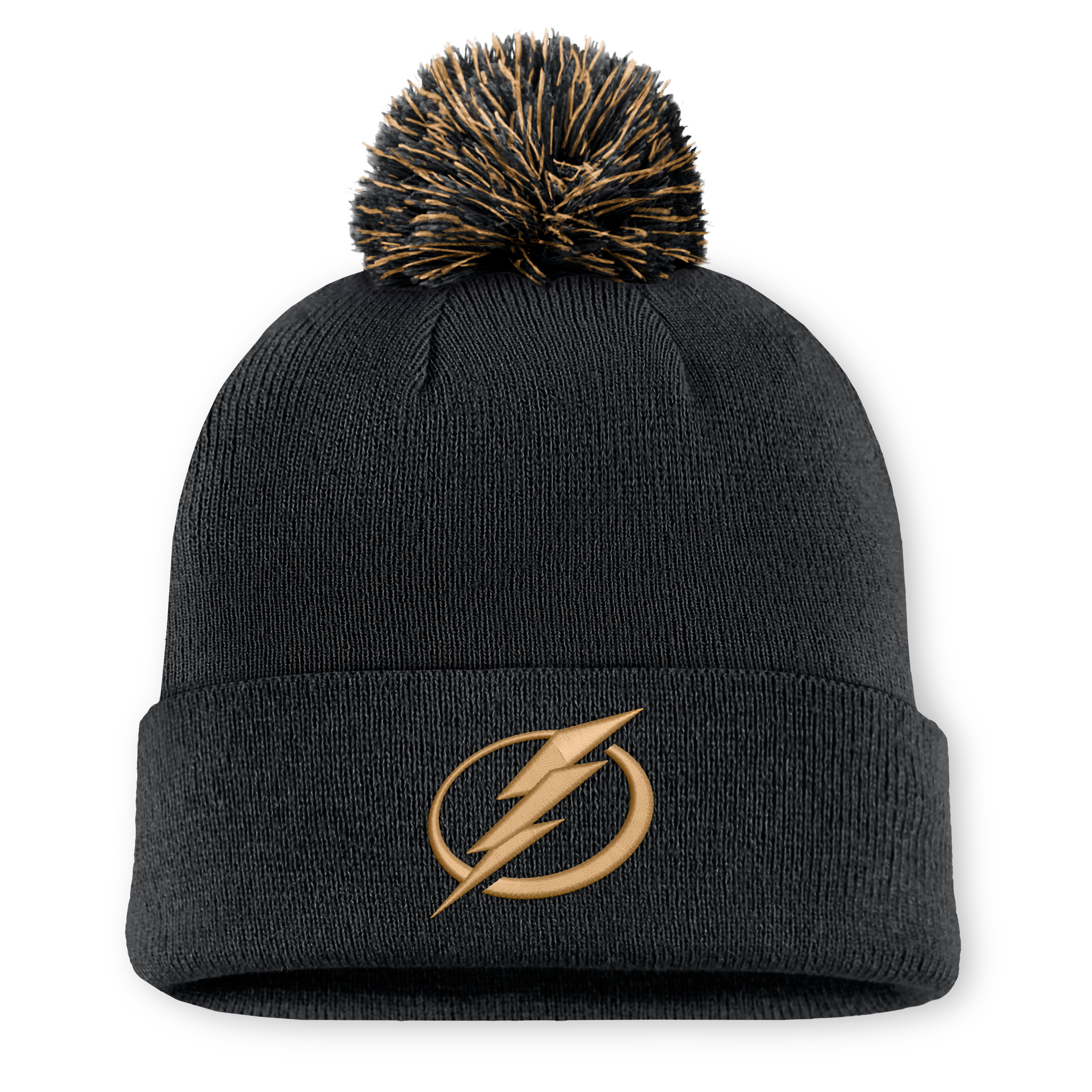 Men's Fanatics Black Tampa Bay Lightning Military Appreciation Cuffed Knit Hat with Pom