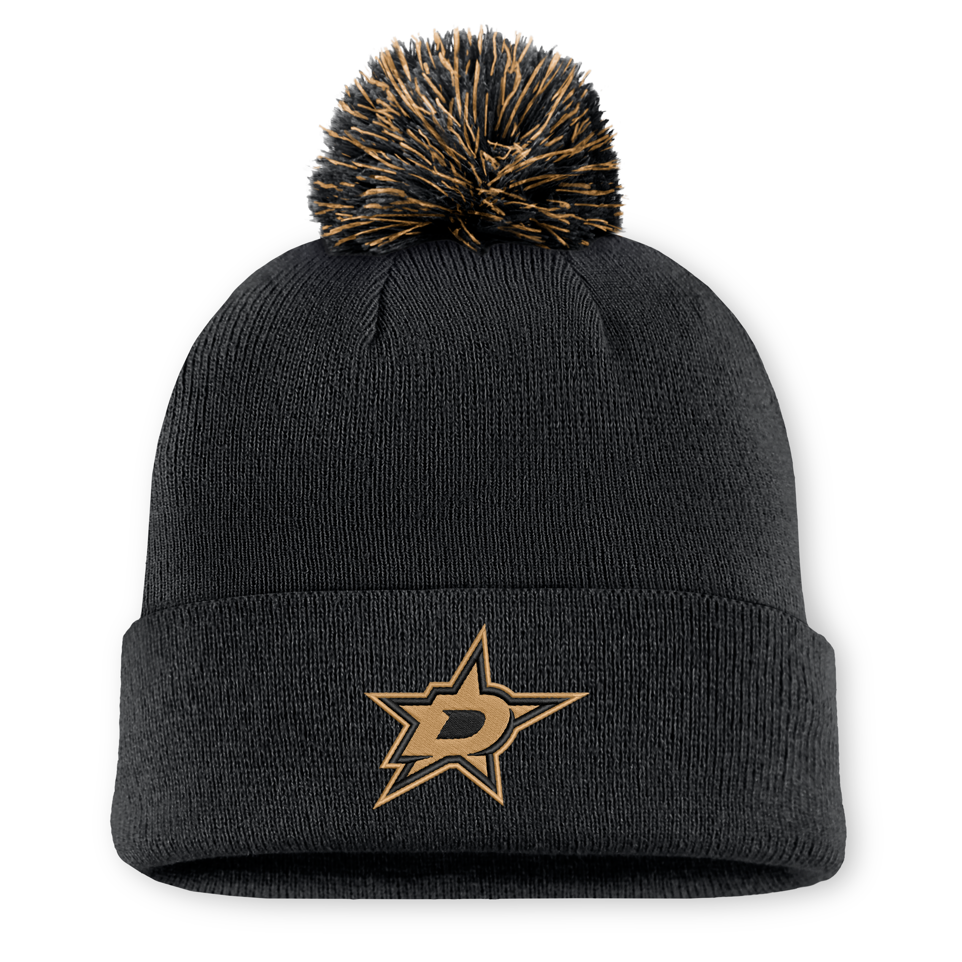 Men's Fanatics Black Dallas Stars Military Appreciation Cuffed Knit Hat with Pom
