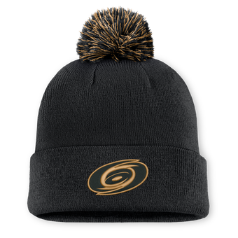 Men's Fanatics Black Carolina Hurricanes Military Appreciation Cuffed Knit Hat with Pom