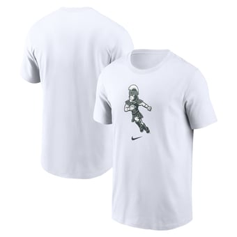 Men's Nike White Michigan State Spartans Football Sparty Sport T-Shirt