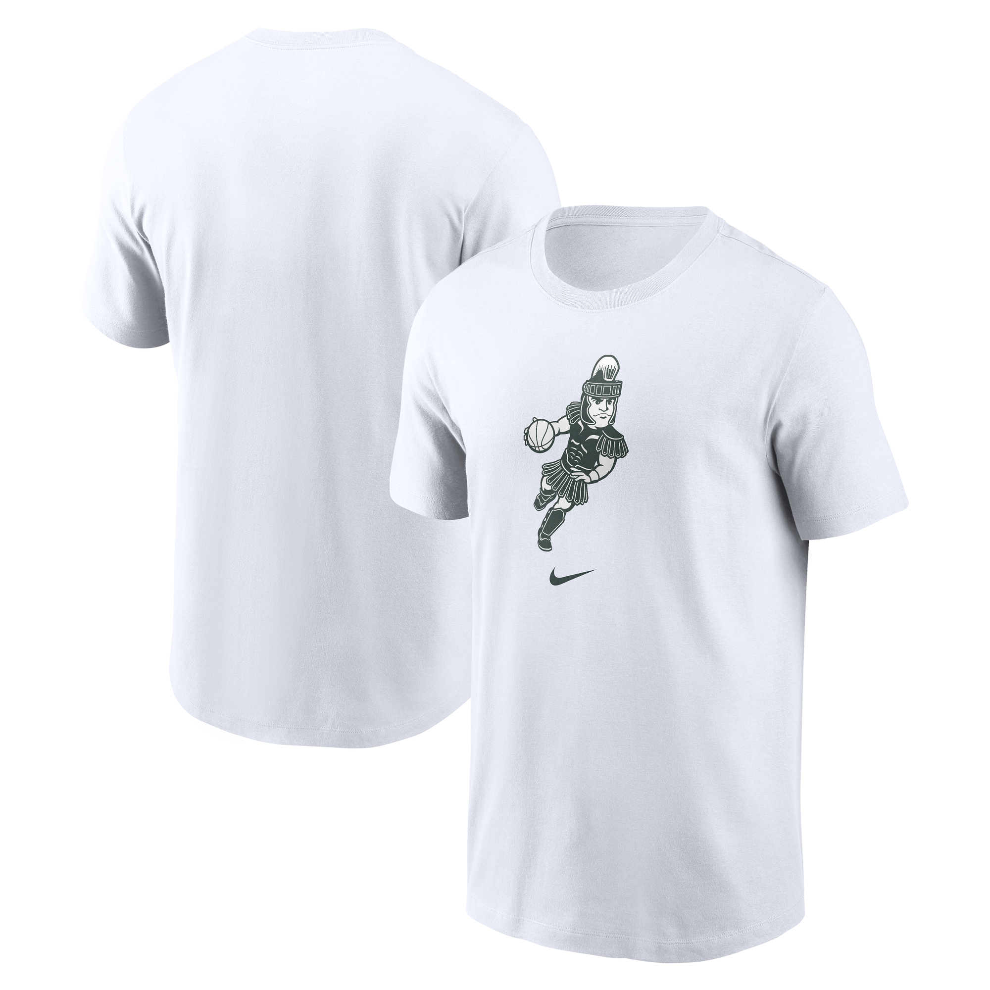 Men's Nike White Michigan State Spartans Basketball Sparty Sport T-Shirt