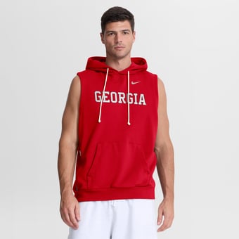 Men's Nike  Red Georgia Bulldogs 2026 Sideline Sleeveless Dri-FIT Hoodie