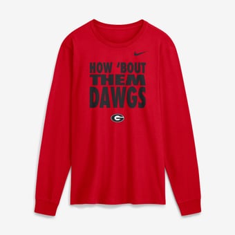 Men's Nike  Red Georgia Bulldogs 2026 Sideline Slogan Dri-FIT Long Sleeve T-Shirt