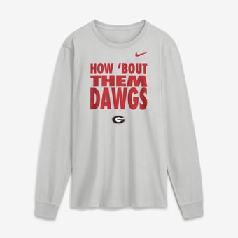 Men's Nike  Gray Georgia Bulldogs 2026 Sideline Slogan Dri-FIT Long Sleeve T-Shirt