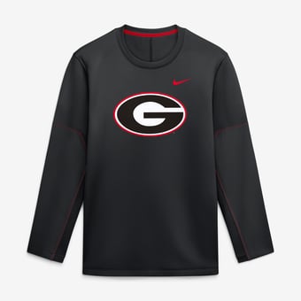 Men's Nike Black Georgia Bulldogs 2026 Sideline Coaches Therma-FIT Long Sleeve Top