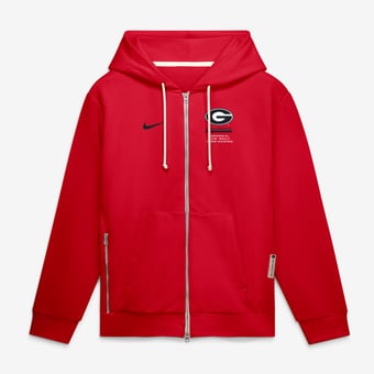 Men's Nike  Red Georgia Bulldogs 2026 Sideline Standard Issue Dri-FIT Full-Zip Hoodie