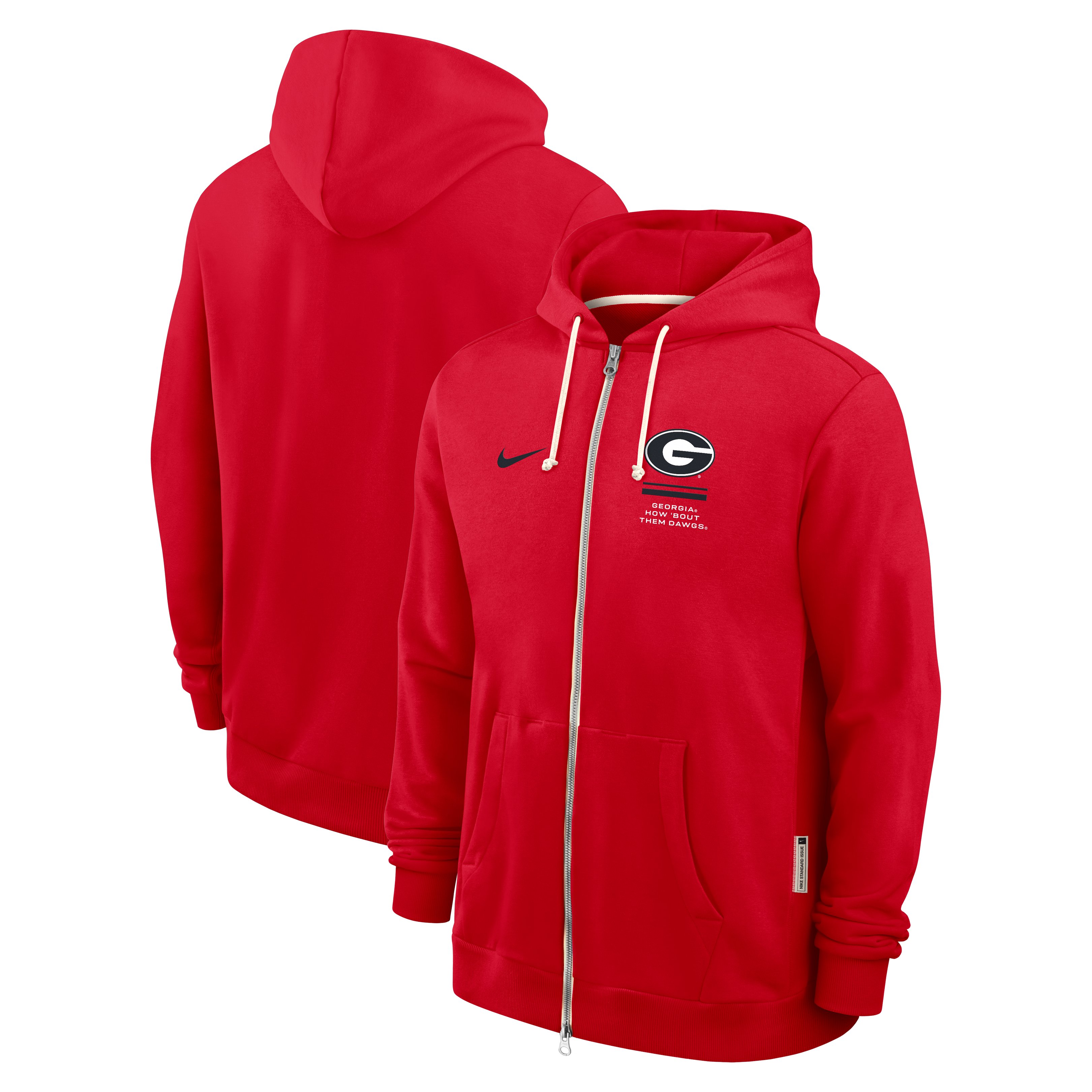 Men's Nike  Red Georgia Bulldogs 2026 Sideline Standard Issue Dri-FIT Full-Zip Hoodie