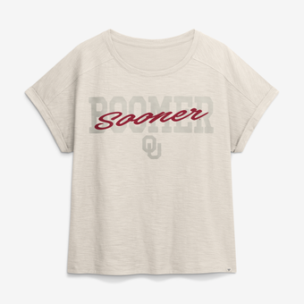 Women's Fanatics Natural Oklahoma Sooners Hometown Premium Oversized Boxy T-Shirt