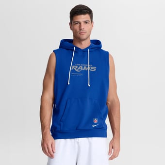 Men's Nike Royal Los Angeles Rams Sideline Standard Issue Dri-FIT Sleeveless Hoodie