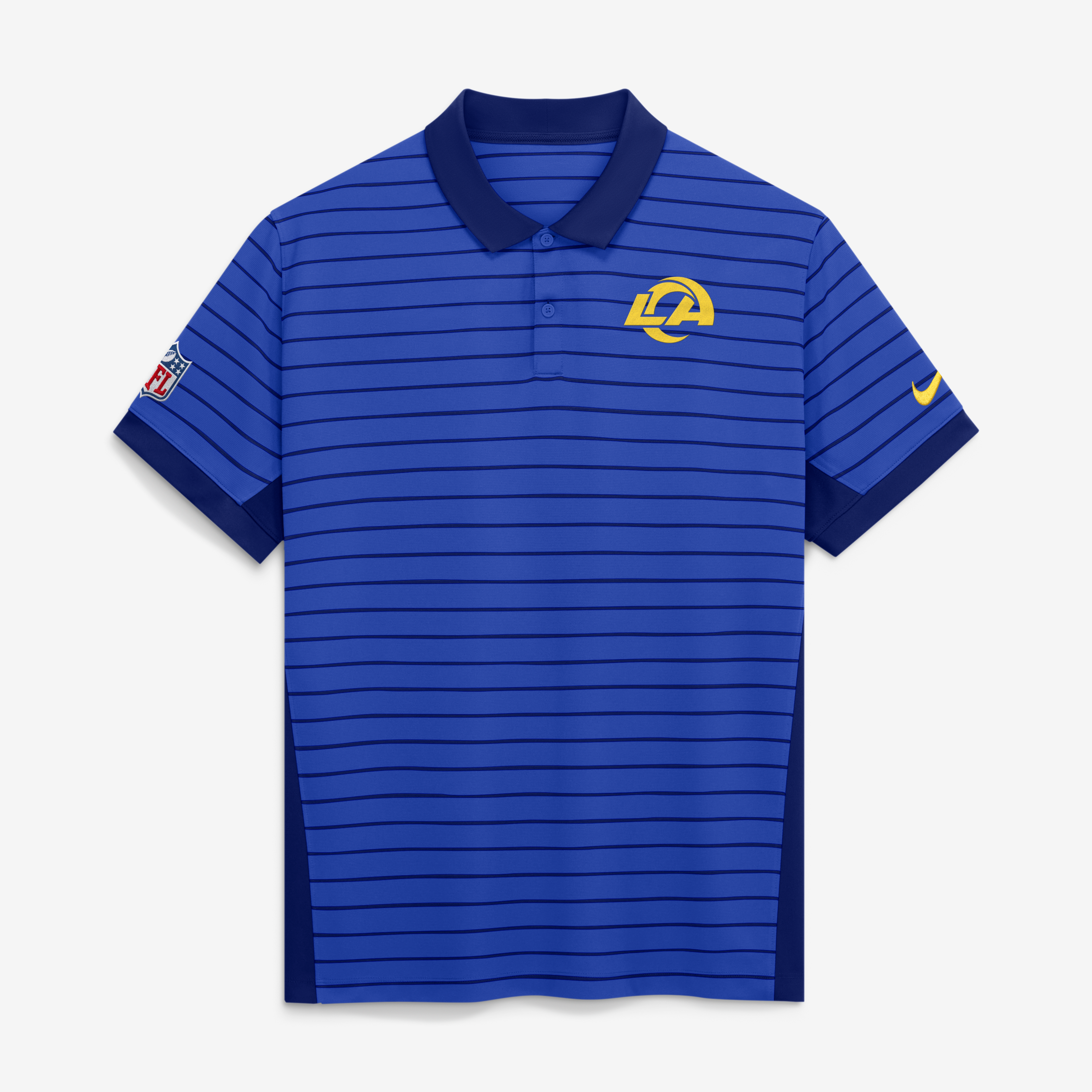 Men's Nike Royal Los Angeles Rams Sideline Victory Stripe Dri-FIT Polo
