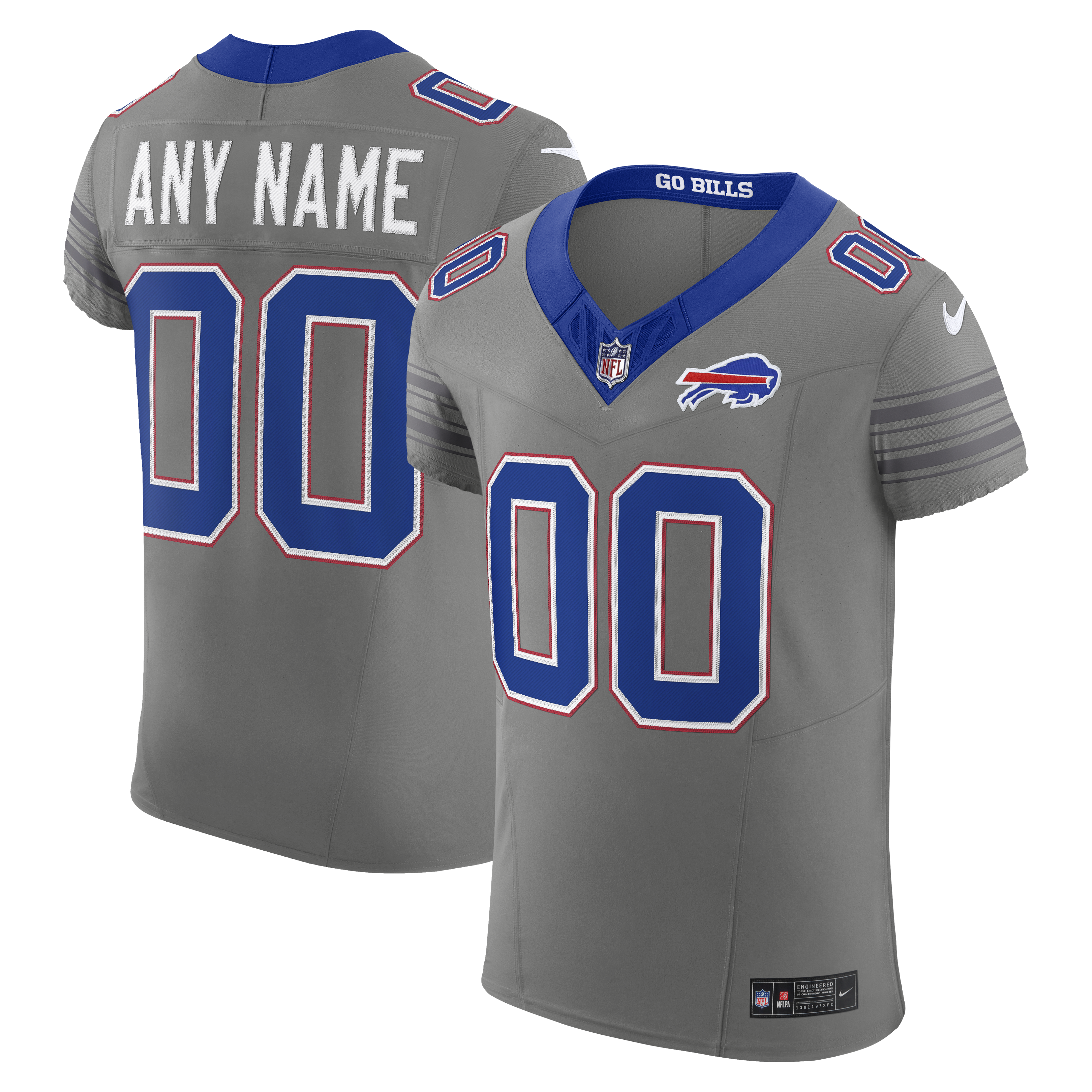 Men's Nike Gray Buffalo Bills Nickel City Vapor F.U.S.E. Custom Elite Jersey