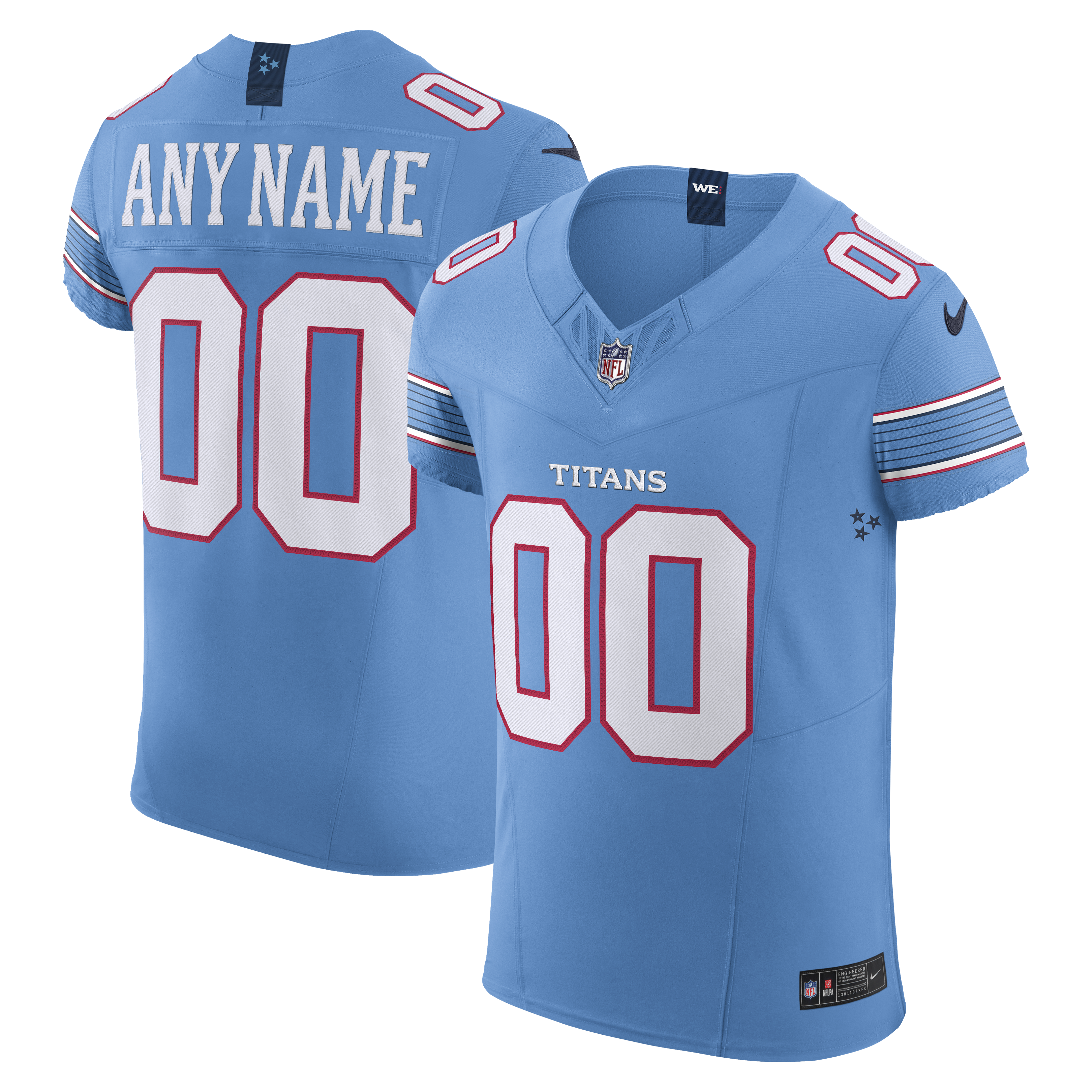 Men's Nike Light Blue Tennessee Titans Vapor F.U.S.E. Elite Custom Jersey