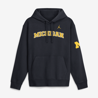 Men's Jordan Brand  Navy Michigan Wolverines 2026 Sideline Club Fleece Hoodie