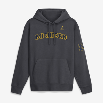 Men's Jordan Brand  Anthracite Michigan Wolverines 2026 Sideline Club Fleece Hoodie