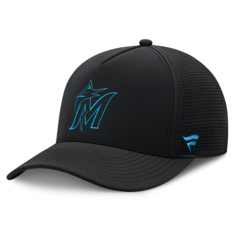 Men's Fanatics Black Miami Marlins Perforated Adjustable Hat