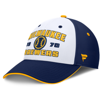 Men's Fanatics Navy/White Milwaukee Brewers Jammed Structured Flex Hat