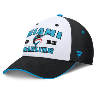 Men's Fanatics Black/White Miami Marlins Jammed Structured Flex Hat