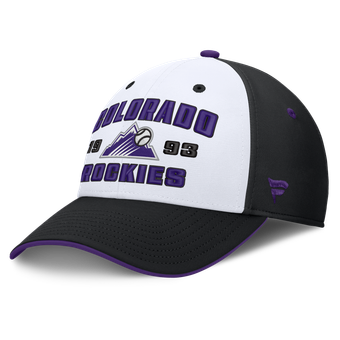 Men's Fanatics Black/White Colorado Rockies Jammed Structured Flex Hat