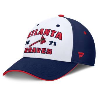Men's Fanatics Navy/White Atlanta Braves Jammed Structured Flex Hat