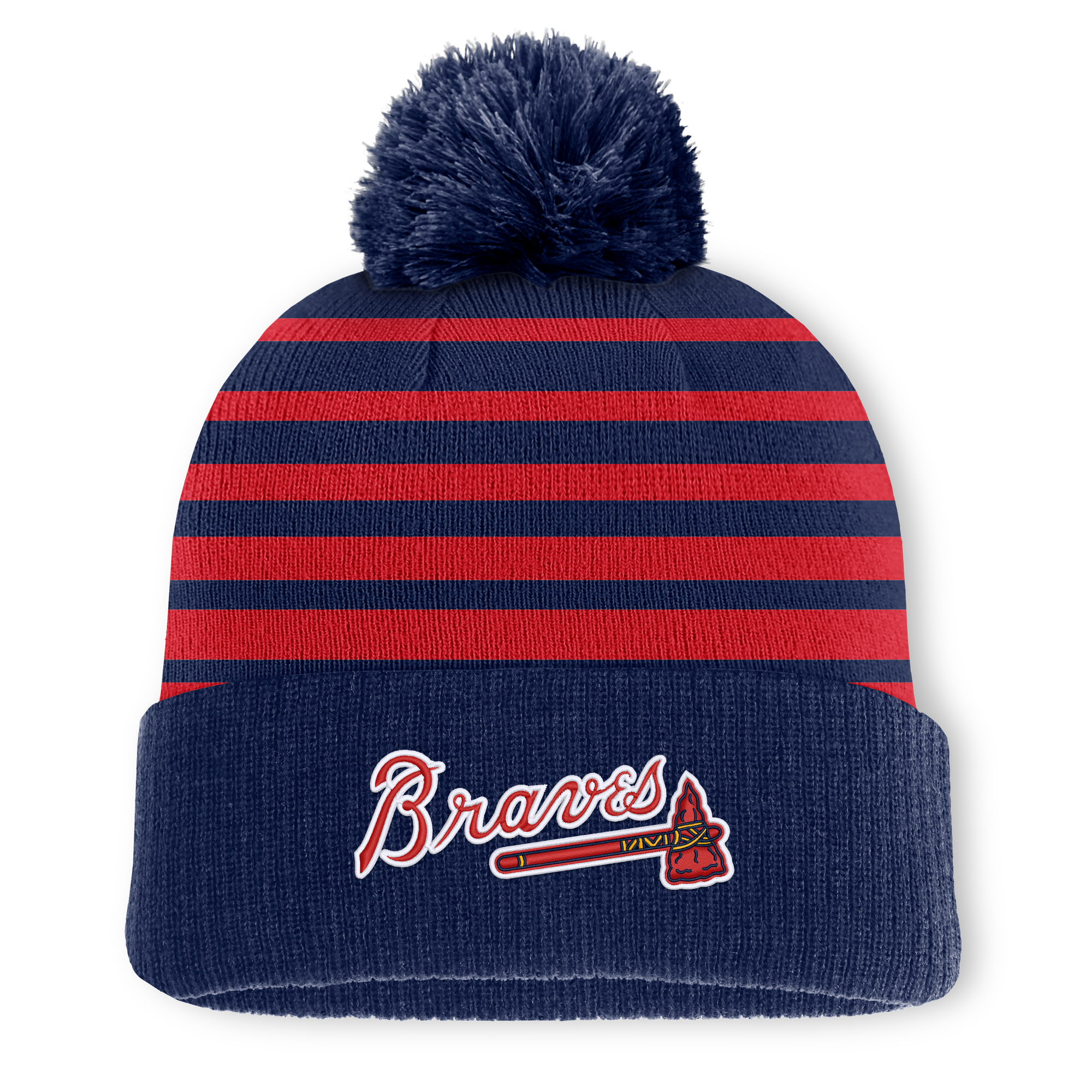 Men's Fanatics Navy Atlanta Braves Gradual Knit Hat with Pom
