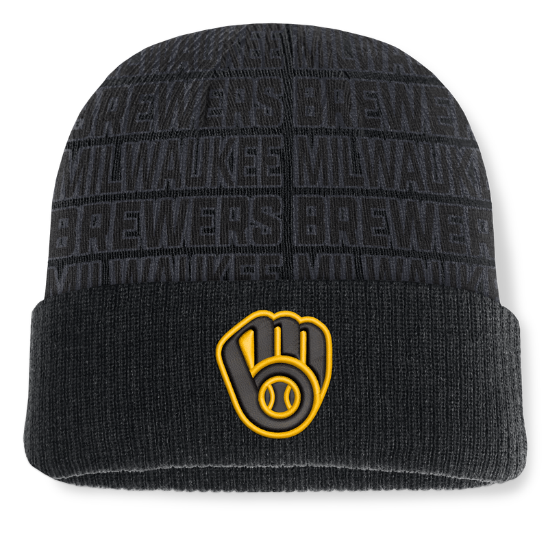 Men's Fanatics Black Milwaukee Brewers Backstop Cuffed Knit Hat