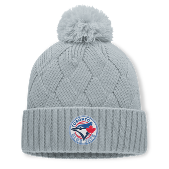 Women's Fanatics Gray Toronto Blue Jays Shifted Knit Hat with Pom