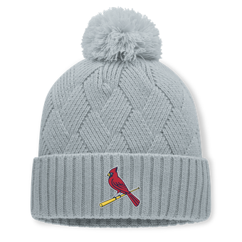 Women's Fanatics Gray St. Louis Cardinals Shifted Knit Hat with Pom