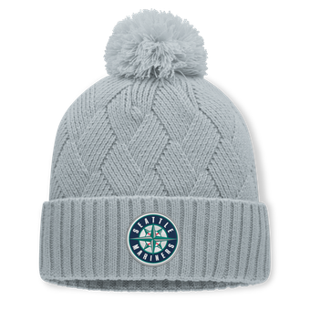 Women's Fanatics Gray Seattle Mariners Shifted Knit Hat with Pom