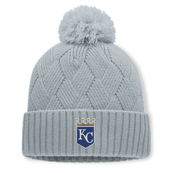 Women's Fanatics Gray Kansas City Royals Shifted Knit Hat with Pom
