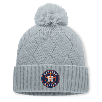 Women's Fanatics Gray Houston Astros Shifted Knit Hat with Pom