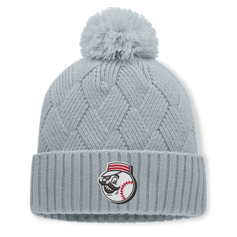 Women's Fanatics Gray Cincinnati Reds Shifted Knit Hat with Pom