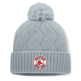Women's Fanatics Gray Boston Red Sox Shifted Knit Hat with Pom
