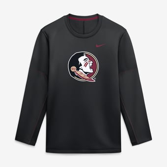Men's Nike Black Florida State Seminoles 2026 Sideline Coaches Therma-FIT Long Sleeve Top