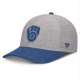 Men's Fanatics Gray/Denim Milwaukee Brewers Level Up Conduct Adjustable Hat