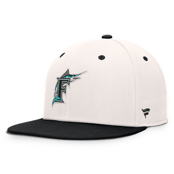 Men's Fanatics  Cream/Black Florida Marlins Cooperstown Collection Heritage Ballpark Snapback Hat