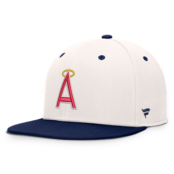 Men's Fanatics  Cream/Navy California Angels Cooperstown Collection Heritage Ballpark Snapback Hat
